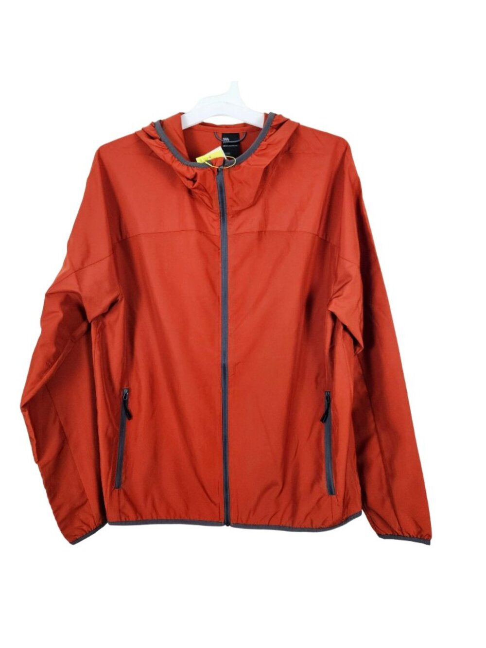 All In Motion Men Jacket Size Large Lightweight Water Repellent Rust/Orange Zip